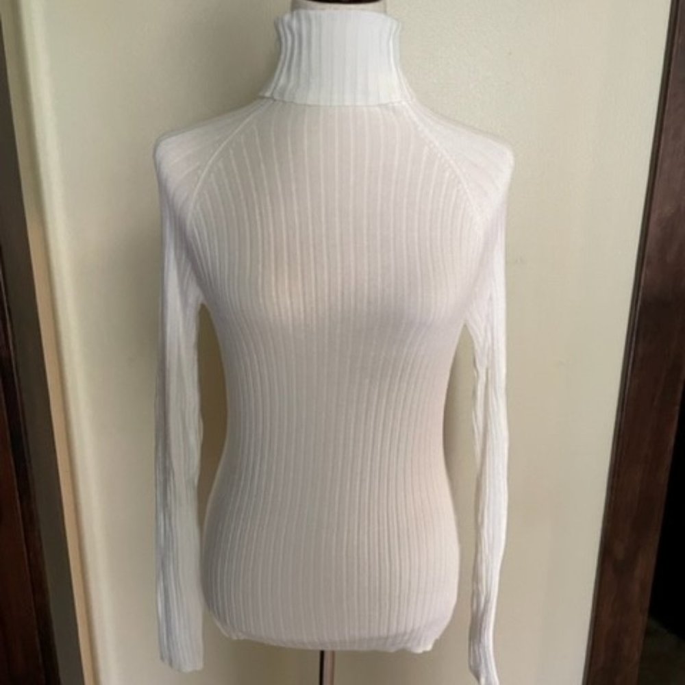 INC Ivory Ribbed Turtleneck